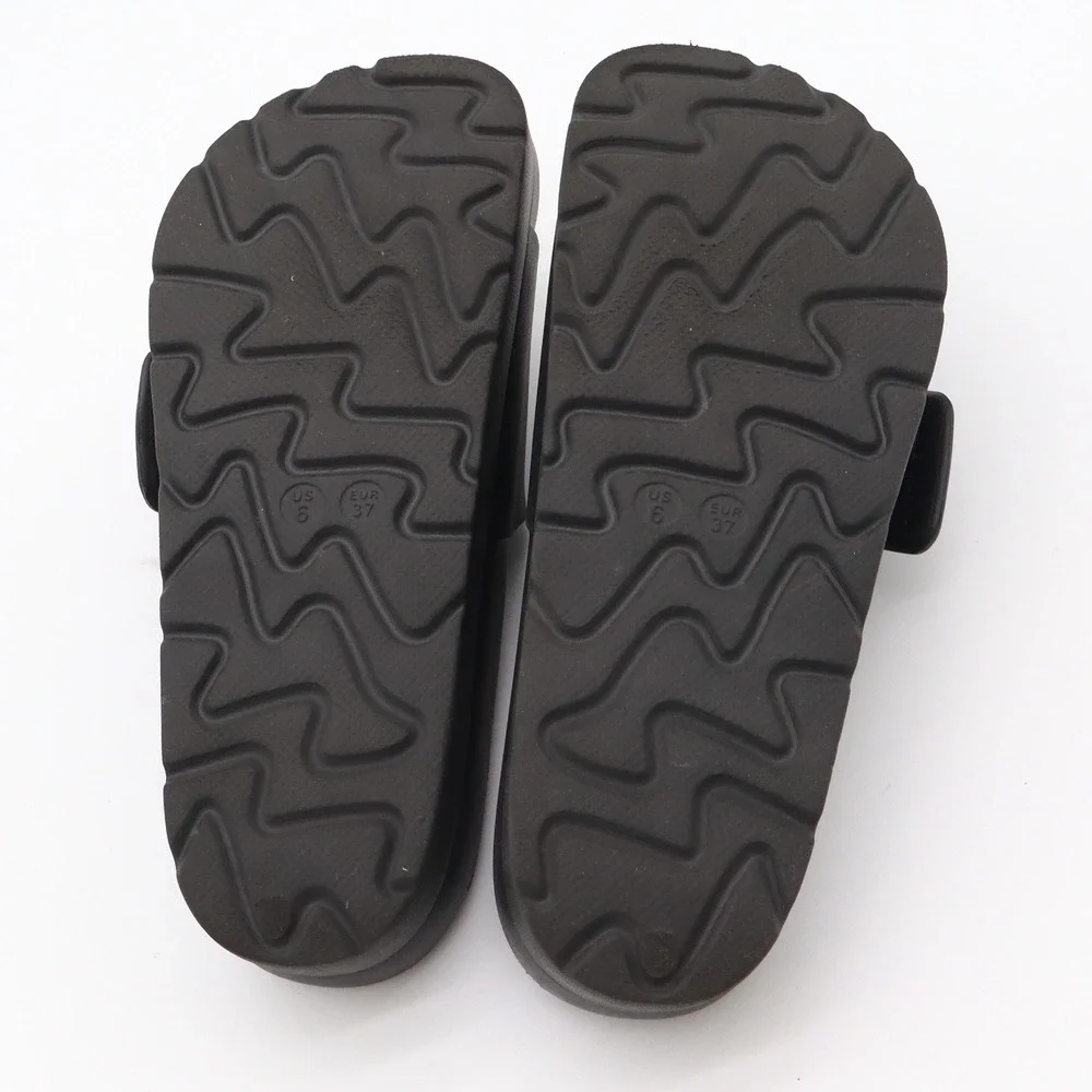 Unbranded Sandals Womens 6 Slide Platform Black Buckle Lightweight Excellent